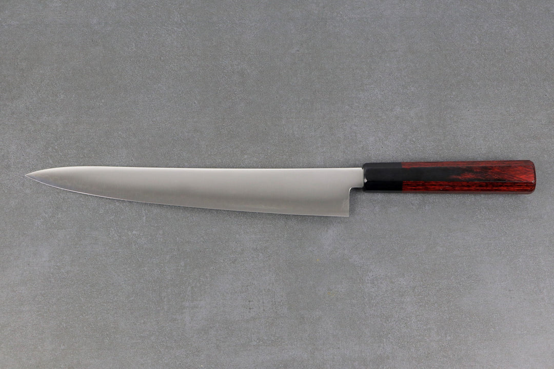 Gyuto 270mm HAP40 - Tsuchime, manche de couteau rouge