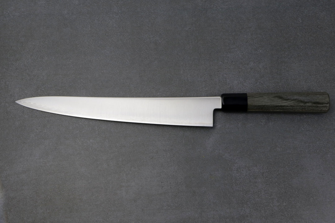 Gyuto 270mm HAP40 Silverback - Tsuchime finished, Complite handle Red